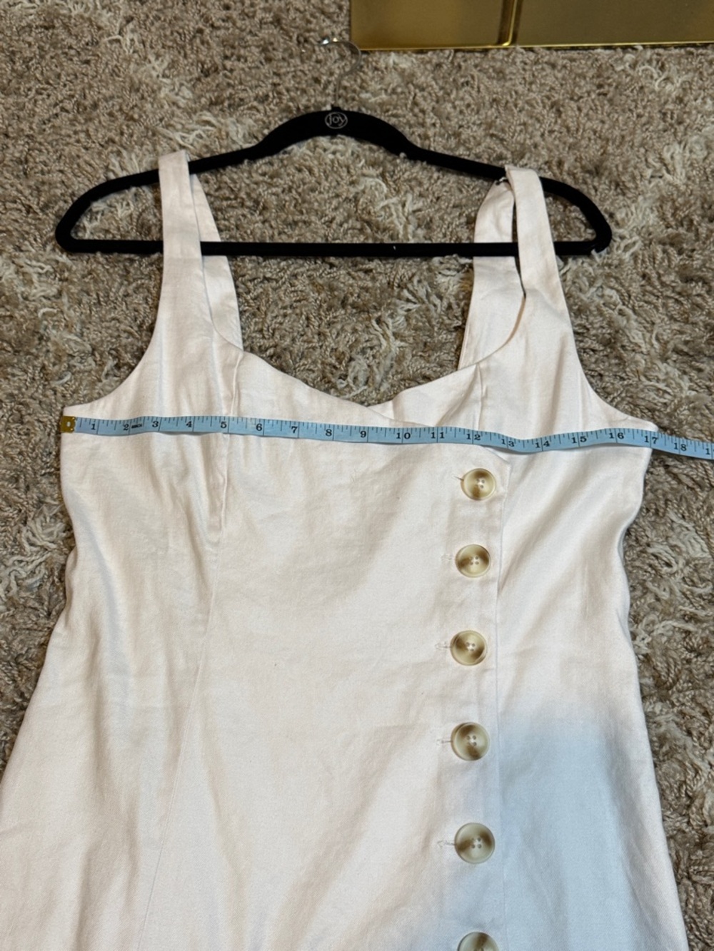 NWT By Anthropologie Sleeveless Linen Midi Dress Ivory size Medium - Picture 10 of 12